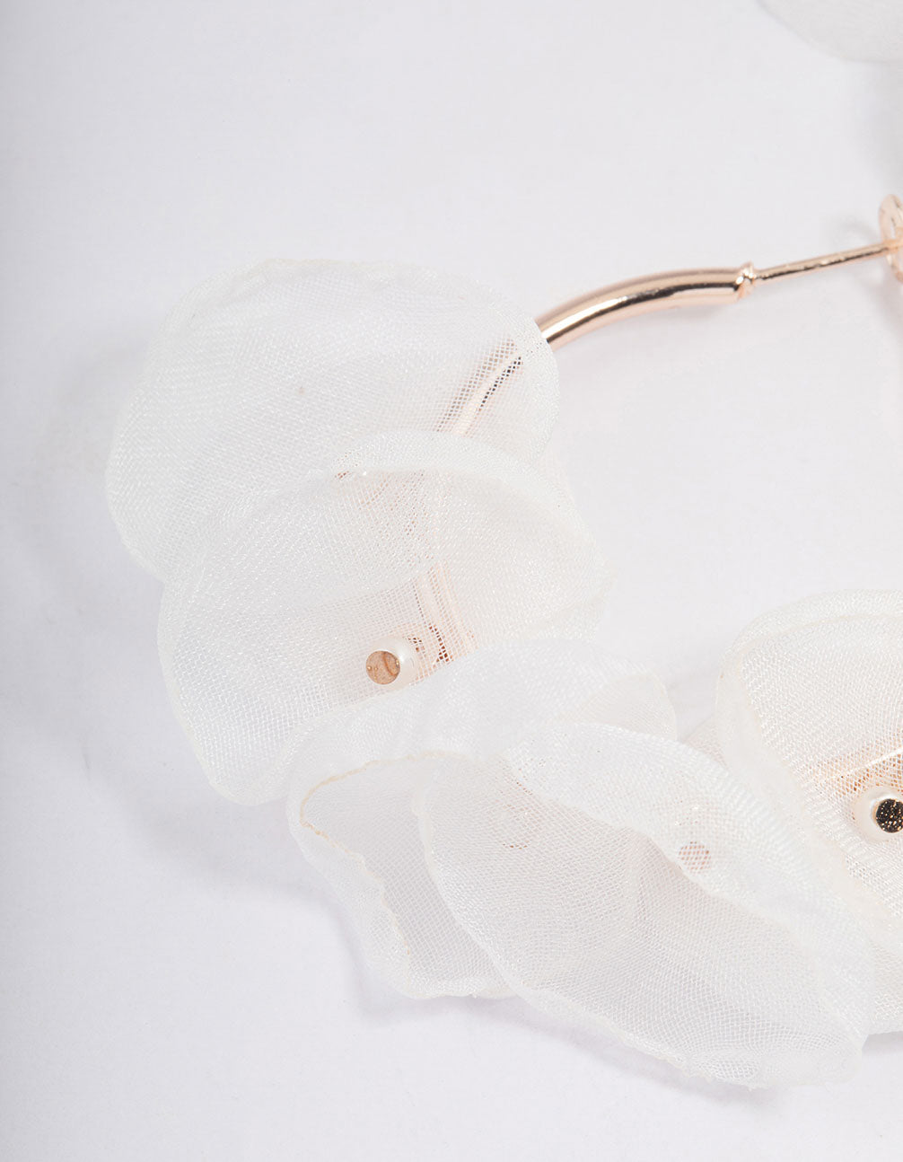 Rose Gold Petal Hoop Earrings