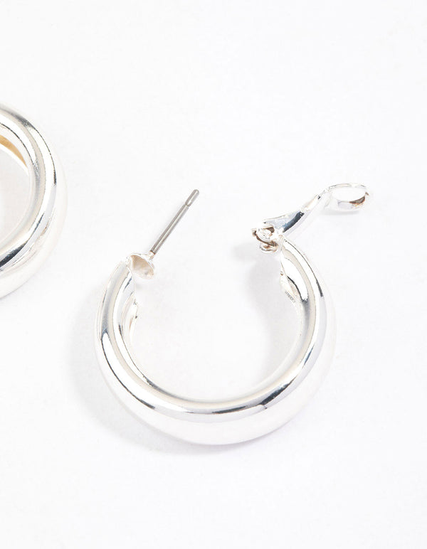 Silver Core Clean Hoop Earrings & Polishing Set