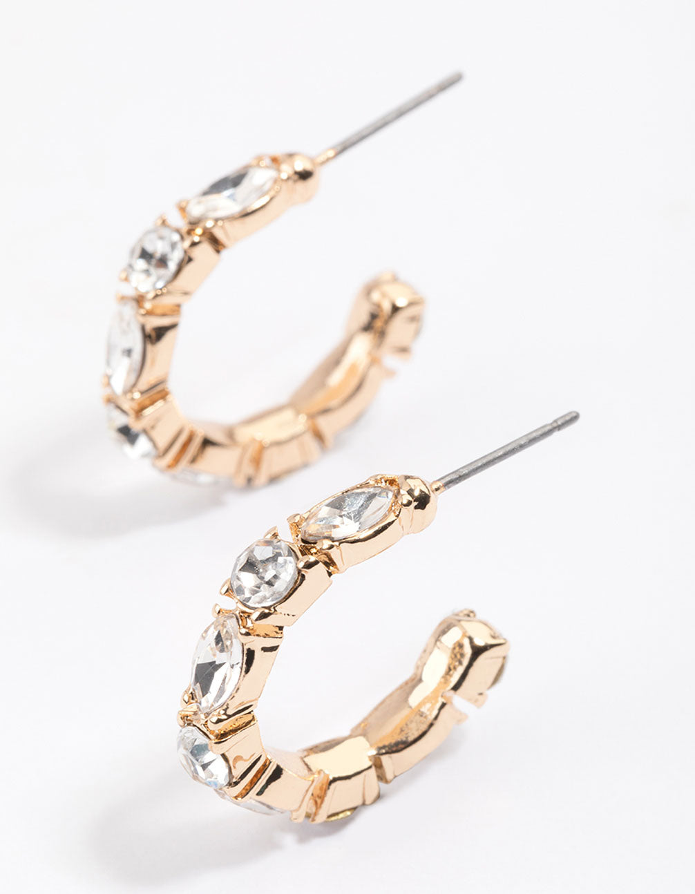 Gold Mixed Stone Hoop Earrings & Polishing Set