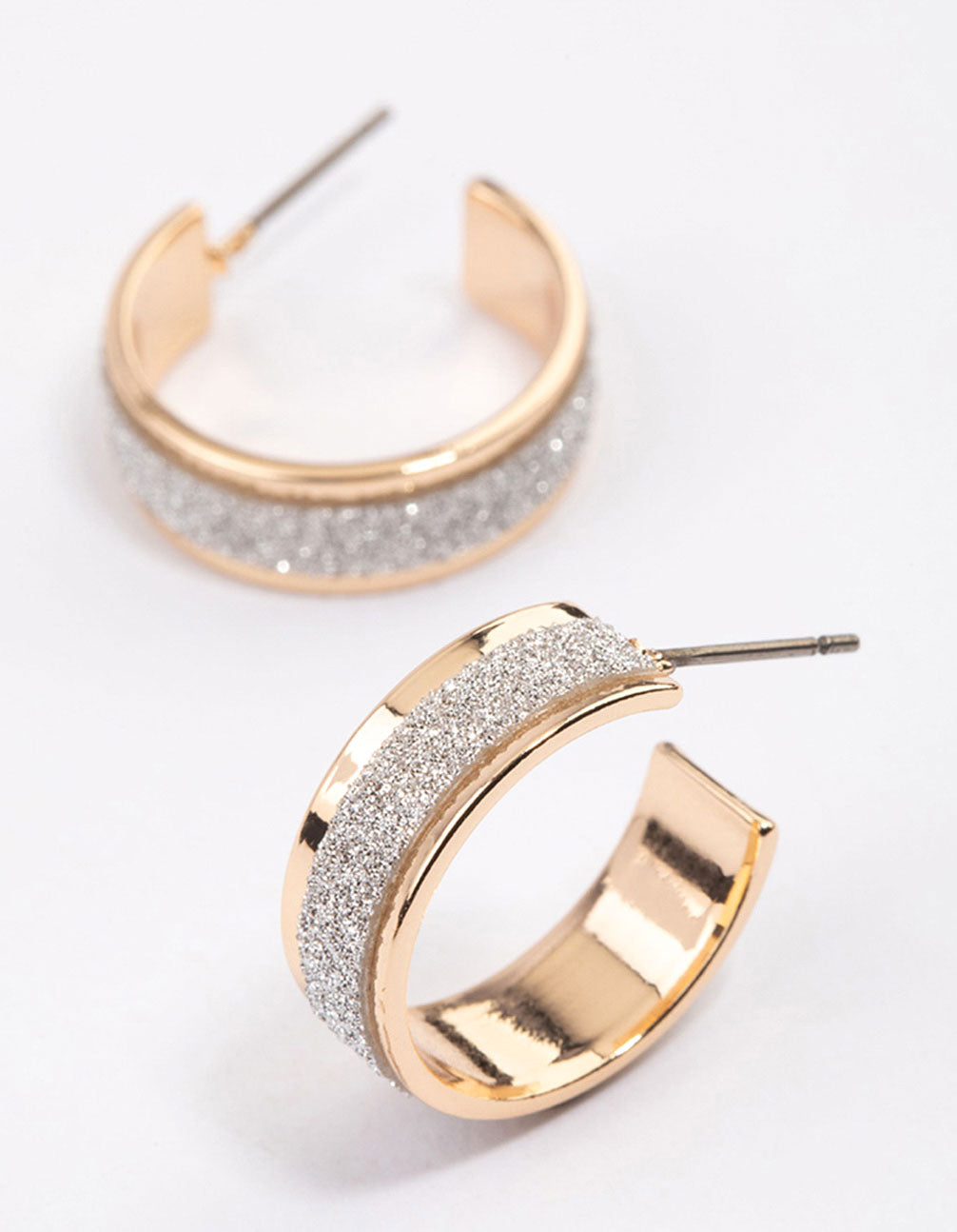 Gold Glitter Paper Hoop Earrings & Polishing Set