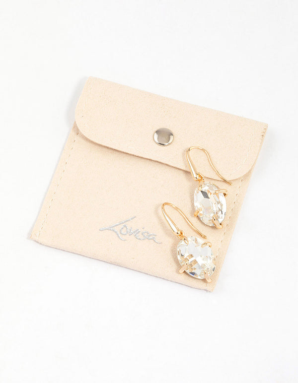 Gold Irregular Claw Earrings & Polishing Set