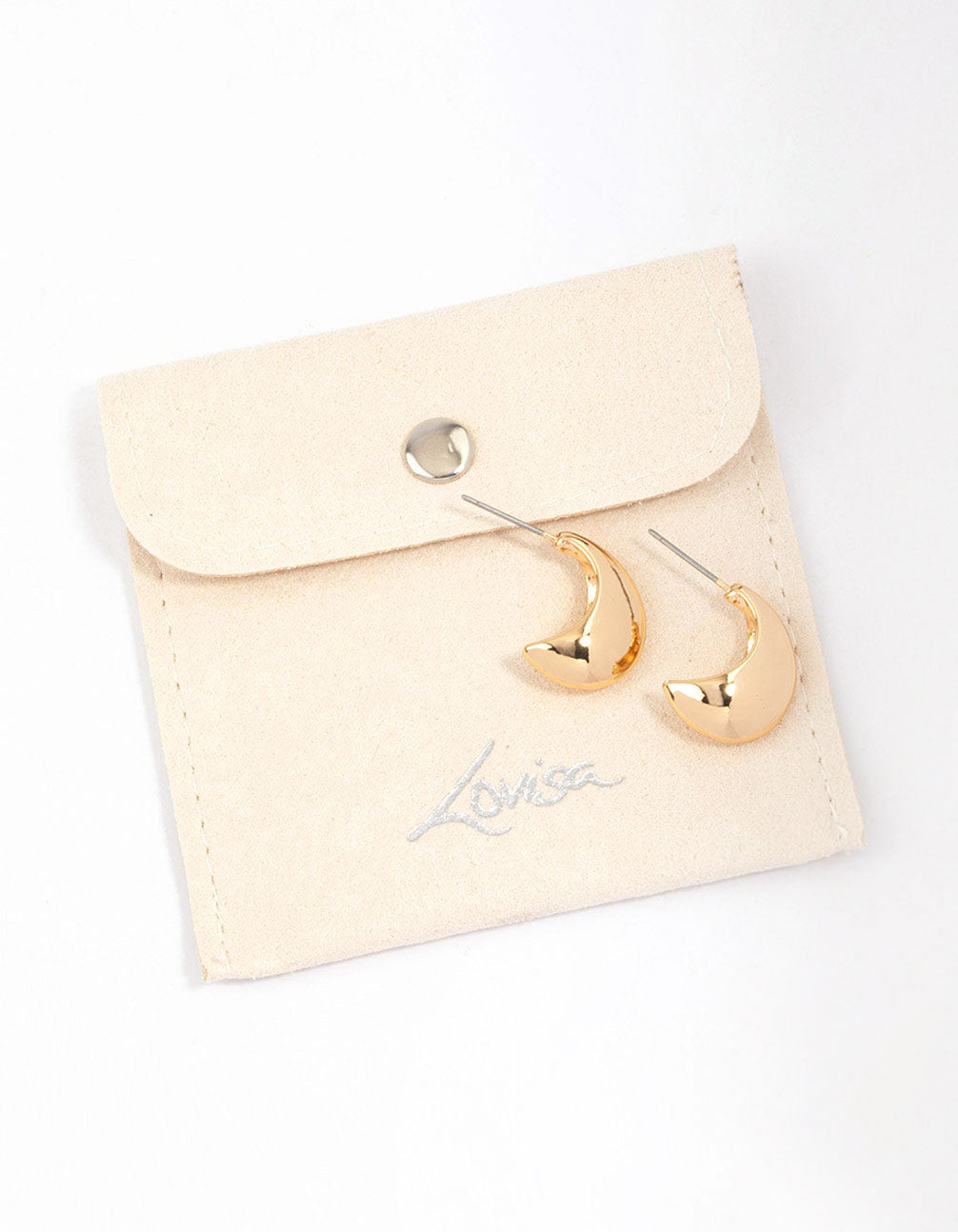 Gold Mini Bubble Huggie Earrings & Polishing Set