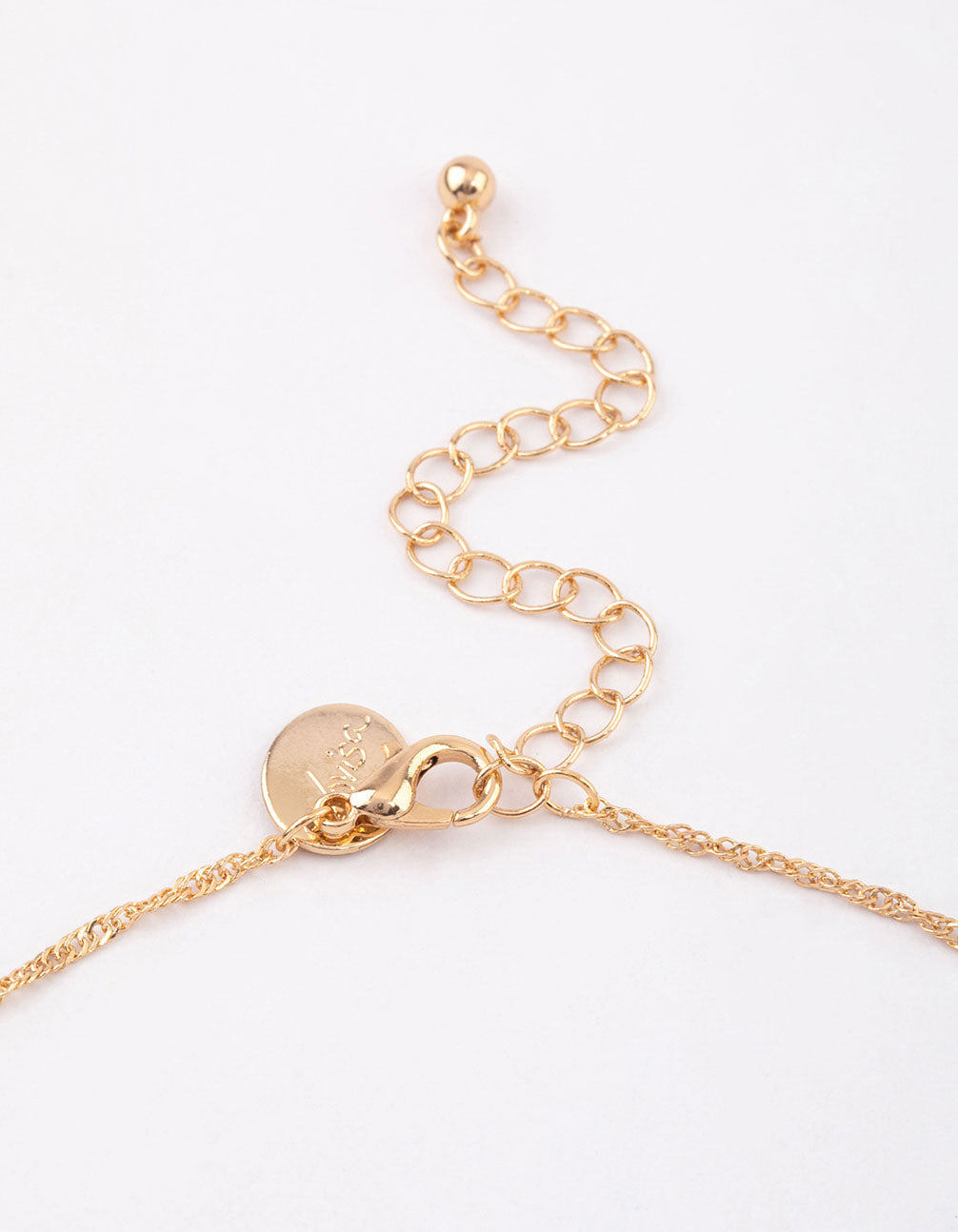 Gold Bezel Diamante Drop Necklace & Polishing Set