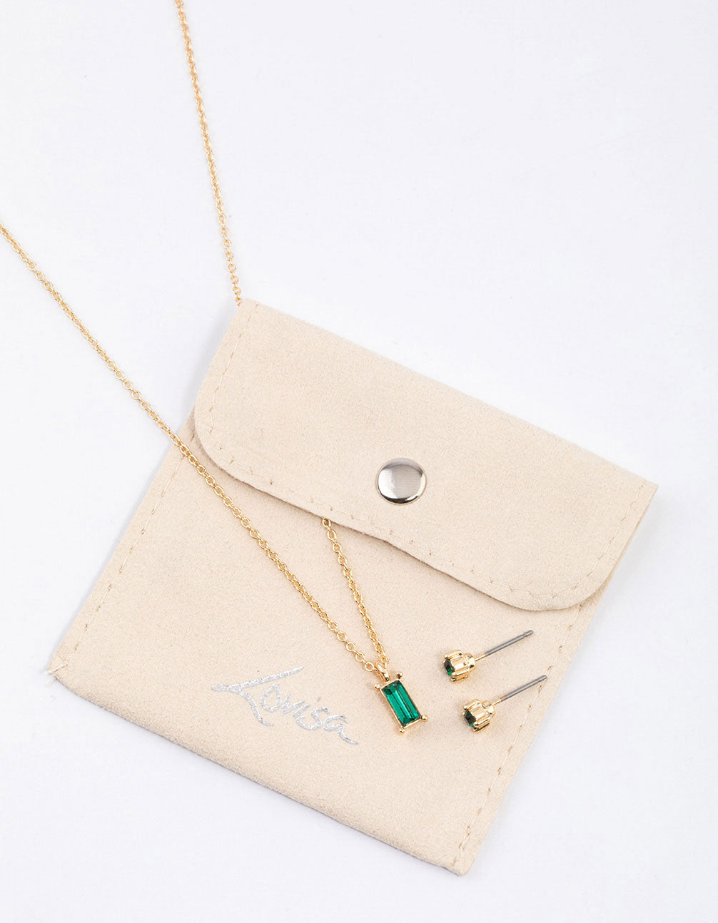 Gold Baguette Drop Jewellery & Polishing Set