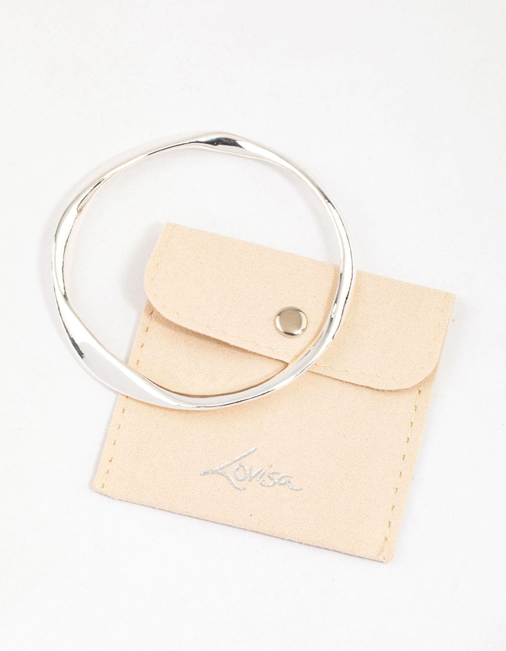 Silver Warped Bangle & Polishing Set