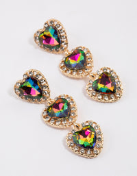 Gold Multi Stone Decorative Drop Earrings - link has visual effect only