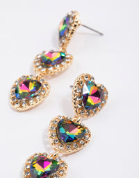 Gold Multi Stone Decorative Drop Earrings - link has visual effect only