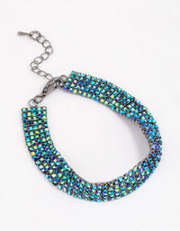 Gunmetal Diamante & Pearl Cup Chain Bracelet - link has visual effect only