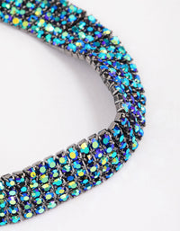 Gunmetal Diamante & Pearl Cup Chain Bracelet - link has visual effect only