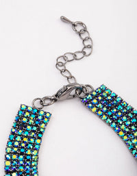 Gunmetal Diamante & Pearl Cup Chain Bracelet - link has visual effect only
