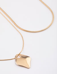 Gold Multi Layered Organic Pendant Necklace - link has visual effect only