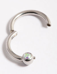 Surgical Steel Single Cubic Zirconia Clicker Ring 8mm - link has visual effect only