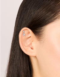 Titanium Cubic Zirconia Bow Drop Flat Back - link has visual effect only
