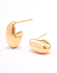 Gold Plated Surgical Steel Curved Bubble Stud Earrings - link has visual effect only