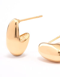 Gold Plated Surgical Steel Curved Bubble Stud Earrings - link has visual effect only
