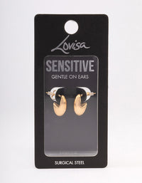 Gold Plated Surgical Steel Curved Bubble Stud Earrings - link has visual effect only