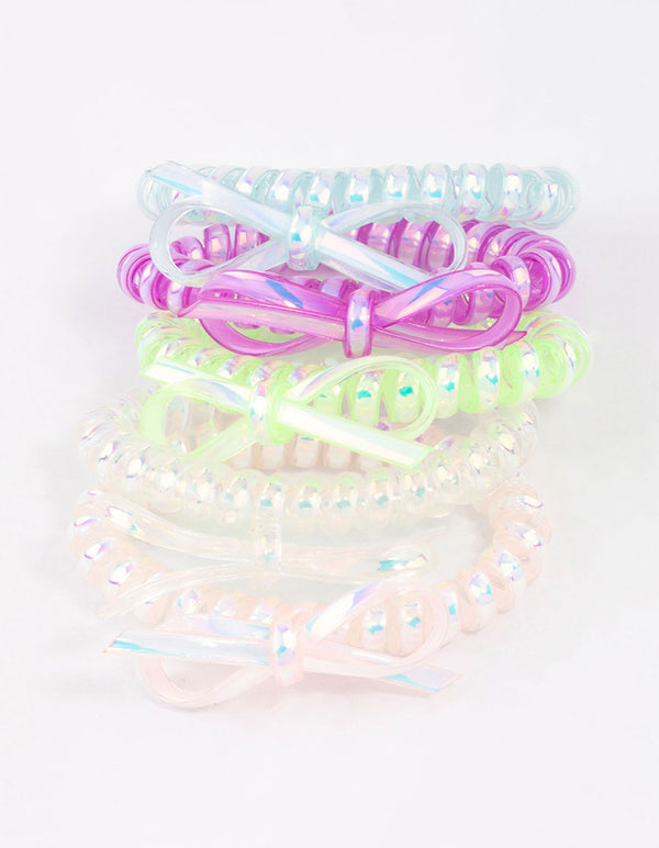 Kids Bow Hair Tie 5-Pack