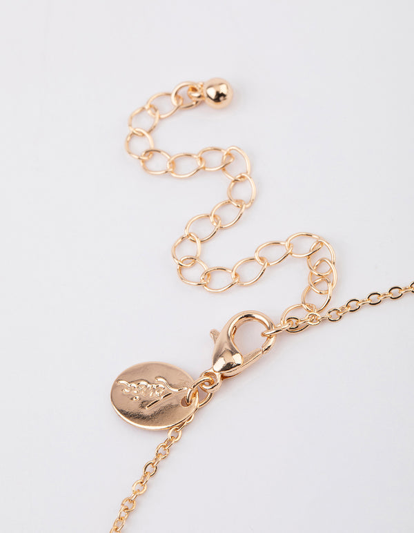 Gold Cross Necklace & Earrings Jewellery Set