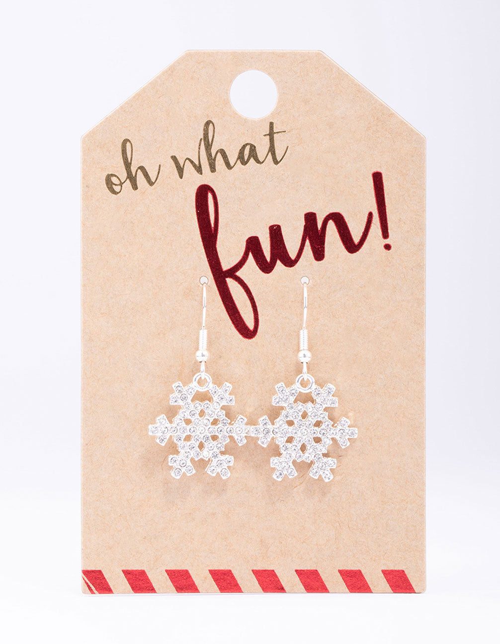 Silver Diamante Snowflake Drop Earrings