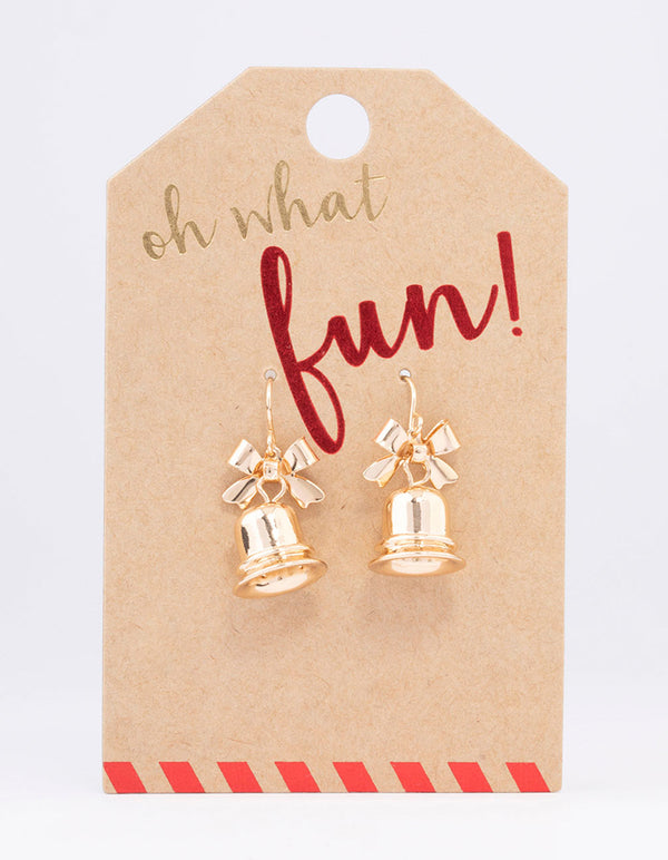 Gold Bell Drop Earrings