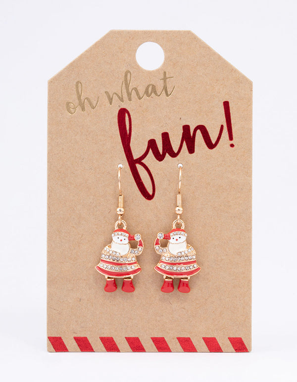 Gold Santa Marble Drop Earrings
