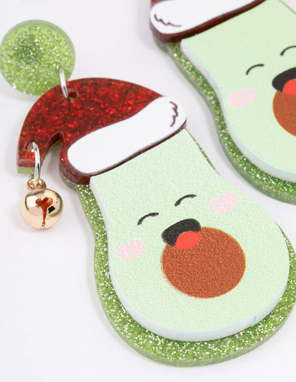 Cute Christmas Avocado Drop Earrings
