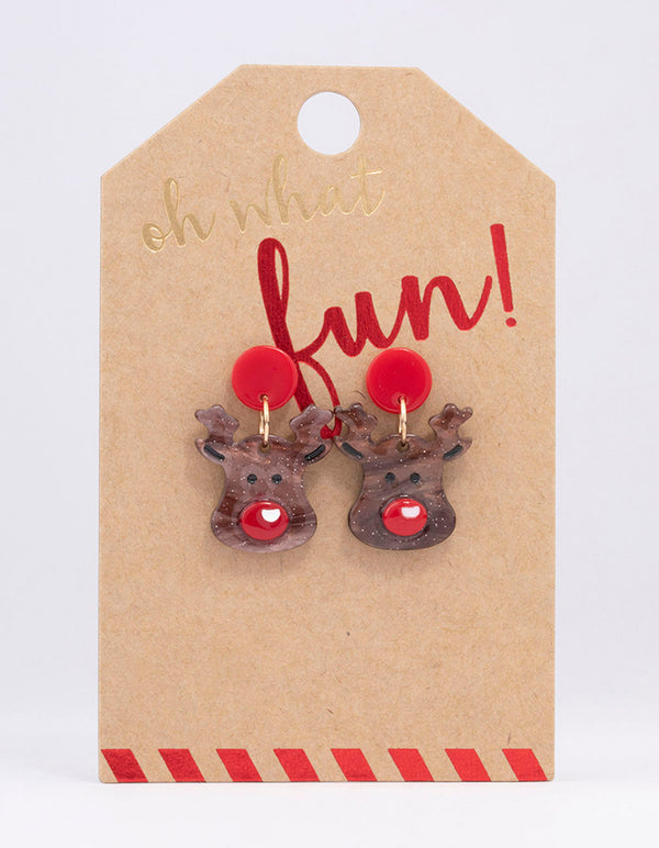 Mini Reindeer Drop Earrings
