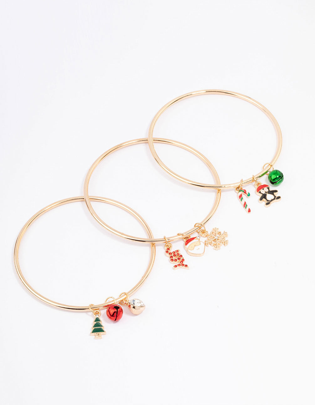 Gold Christmas Charm Bangle Pack