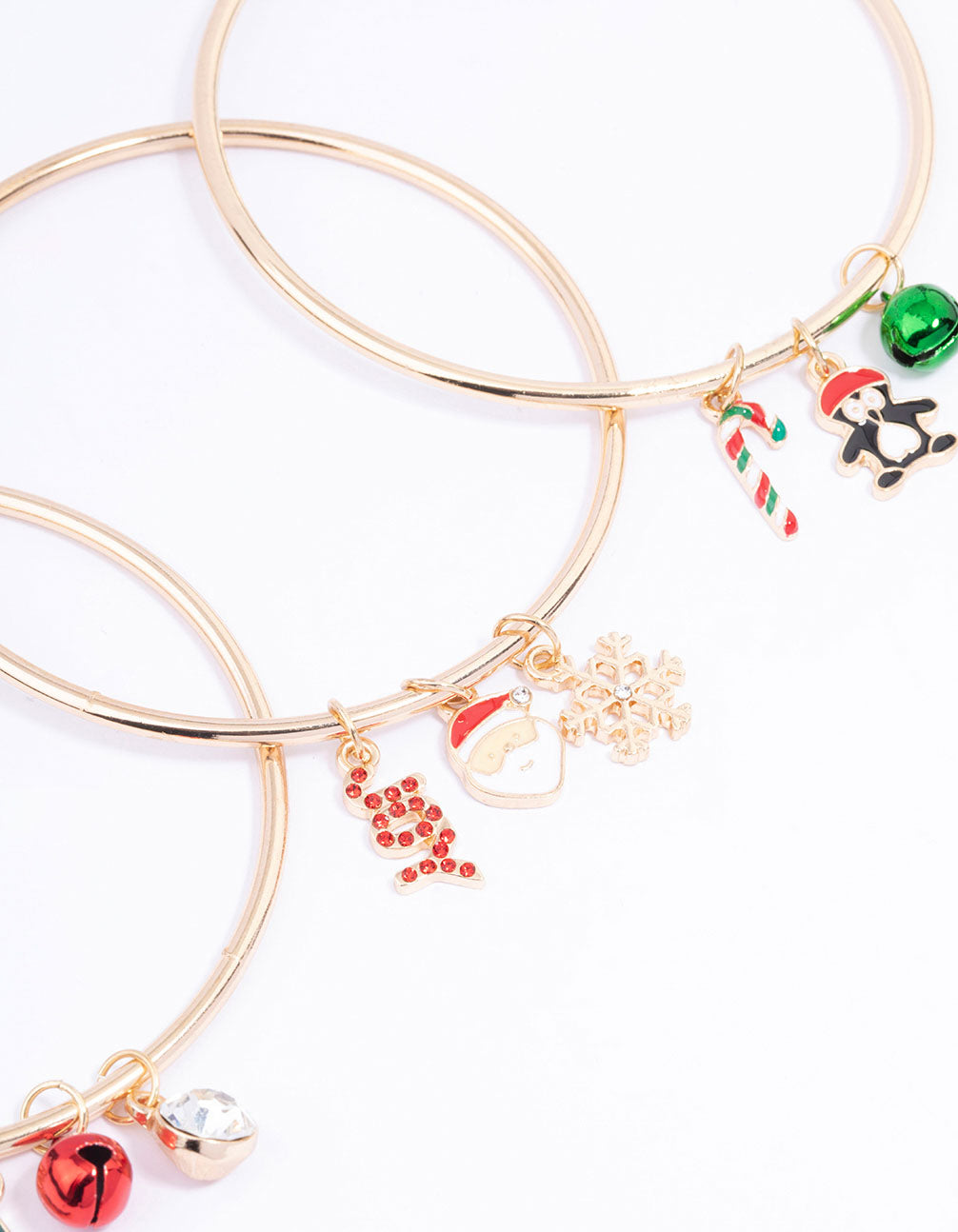 Gold Christmas Charm Bangle Pack