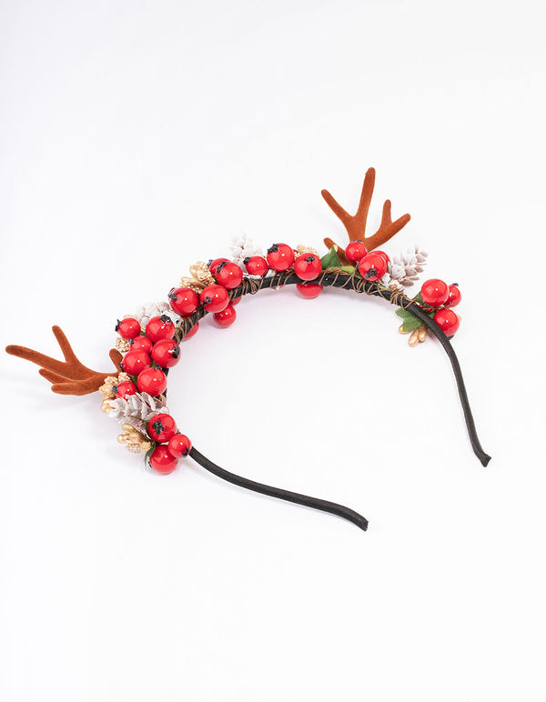Fabric Reindeer Wreath Headband