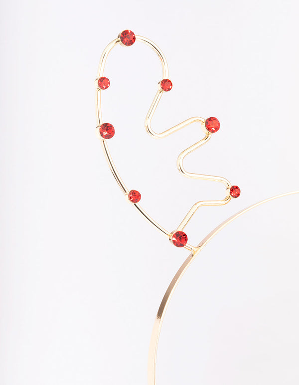 Gold & Reindeer Diamante Headband