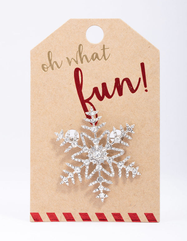 Silver Large Snowflake Brooch