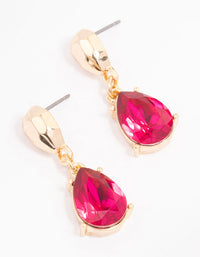 Pink Droplet Stone Drop Earrings - link has visual effect only