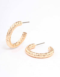 Gold Dimpled Hoop Earrings - link has visual effect only