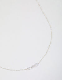 Sterling Silver Trio Round Cubic Zirconia Necklace - link has visual effect only
