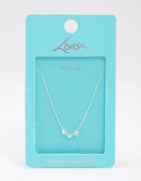 Sterling Silver Trio Round Cubic Zirconia Necklace - link has visual effect only