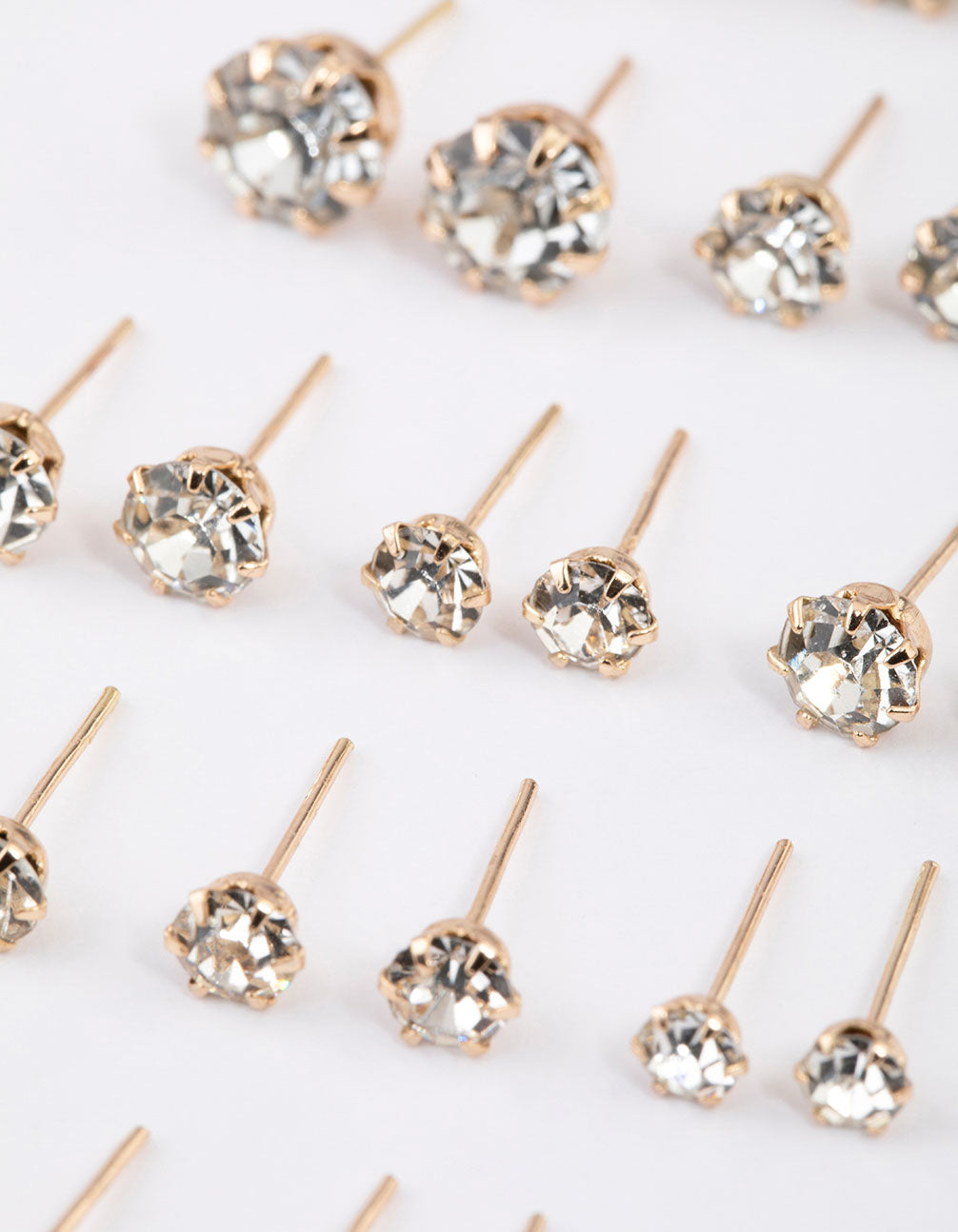 Gold Classic Diamante Graduating Earring 12-Pack