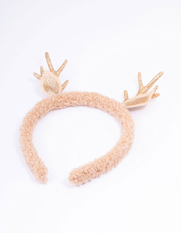 Teddy Bear Reindeer Headband