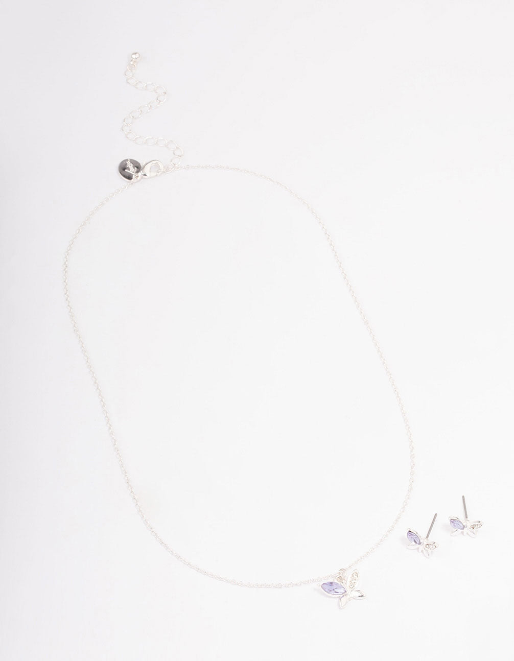 Silver Diamante Butterfly Jewellery Set