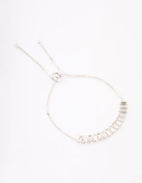 Silver Baguette Toggle Tennis Bracelet - link has visual effect only