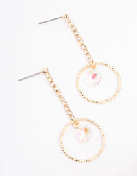 Gold Cup Chain Circle Drop Earrings - link has visual effect only