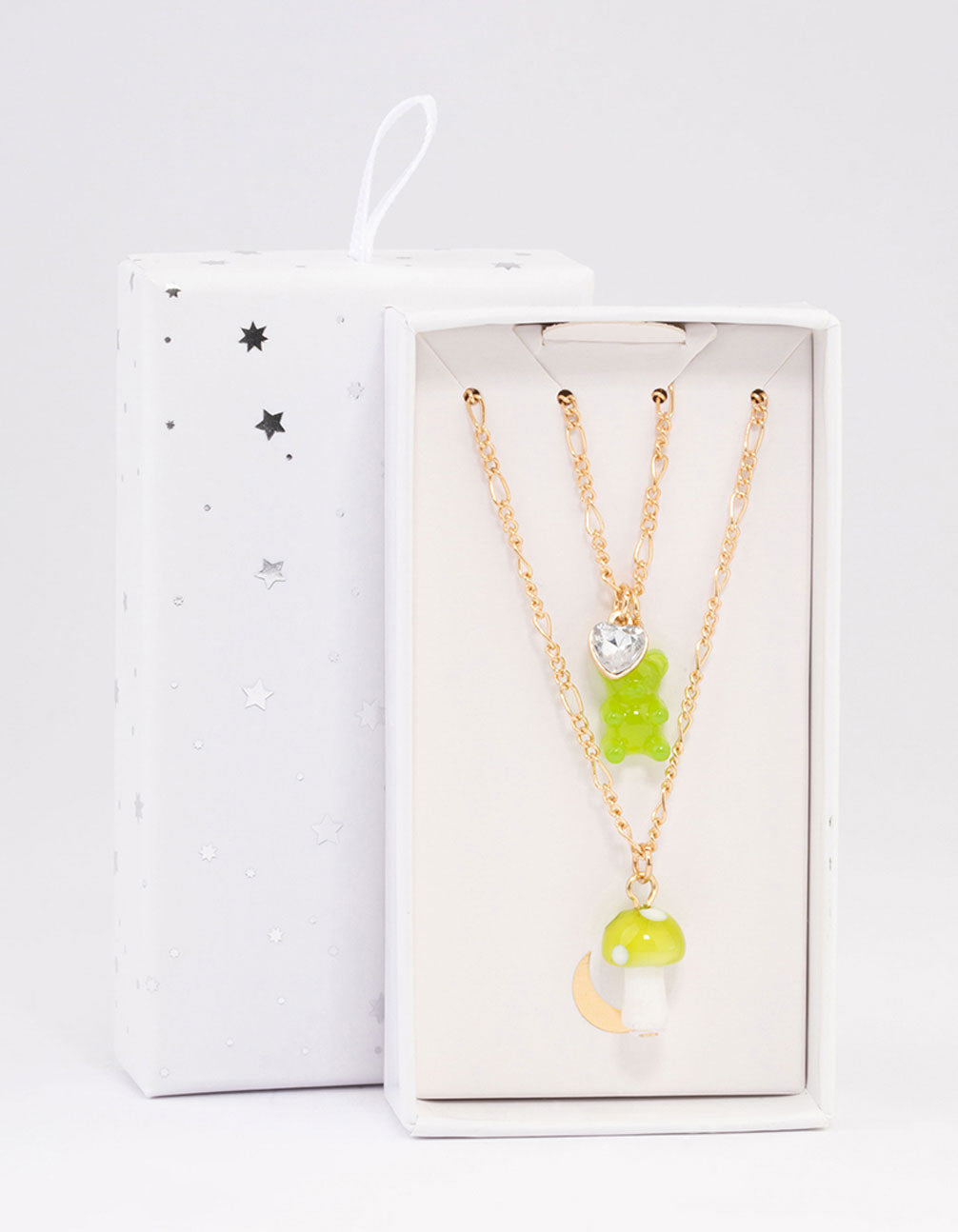 Gold Teddy & Mushroom Necklace Pack