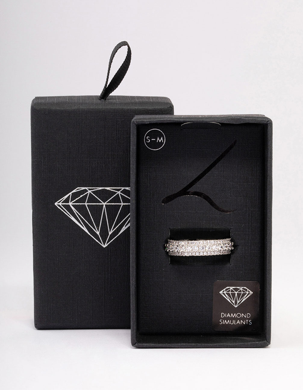 Silver Plated Classic Diamante Ring