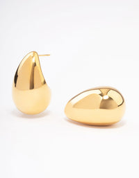 Gold Plated Stainless Steel Large Teardrop Earrings - link has visual effect only