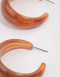 Silver Mahogany Hoop Earrings - link has visual effect only