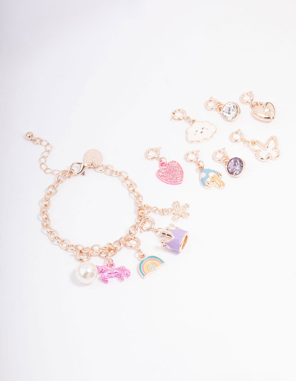 Kids Rose Gold Charm Bracelet 12 Days of Christmas Advent Calendar