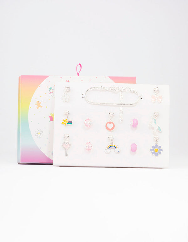 Kids Silver Charm Bracelet 12 Days of Christmas Advent Calendar