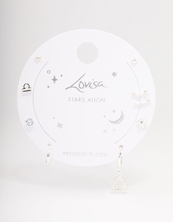 Silver Plated Libra Earring Pack