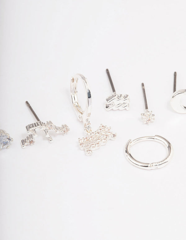 Silver Plated Aquarius Earring Pack