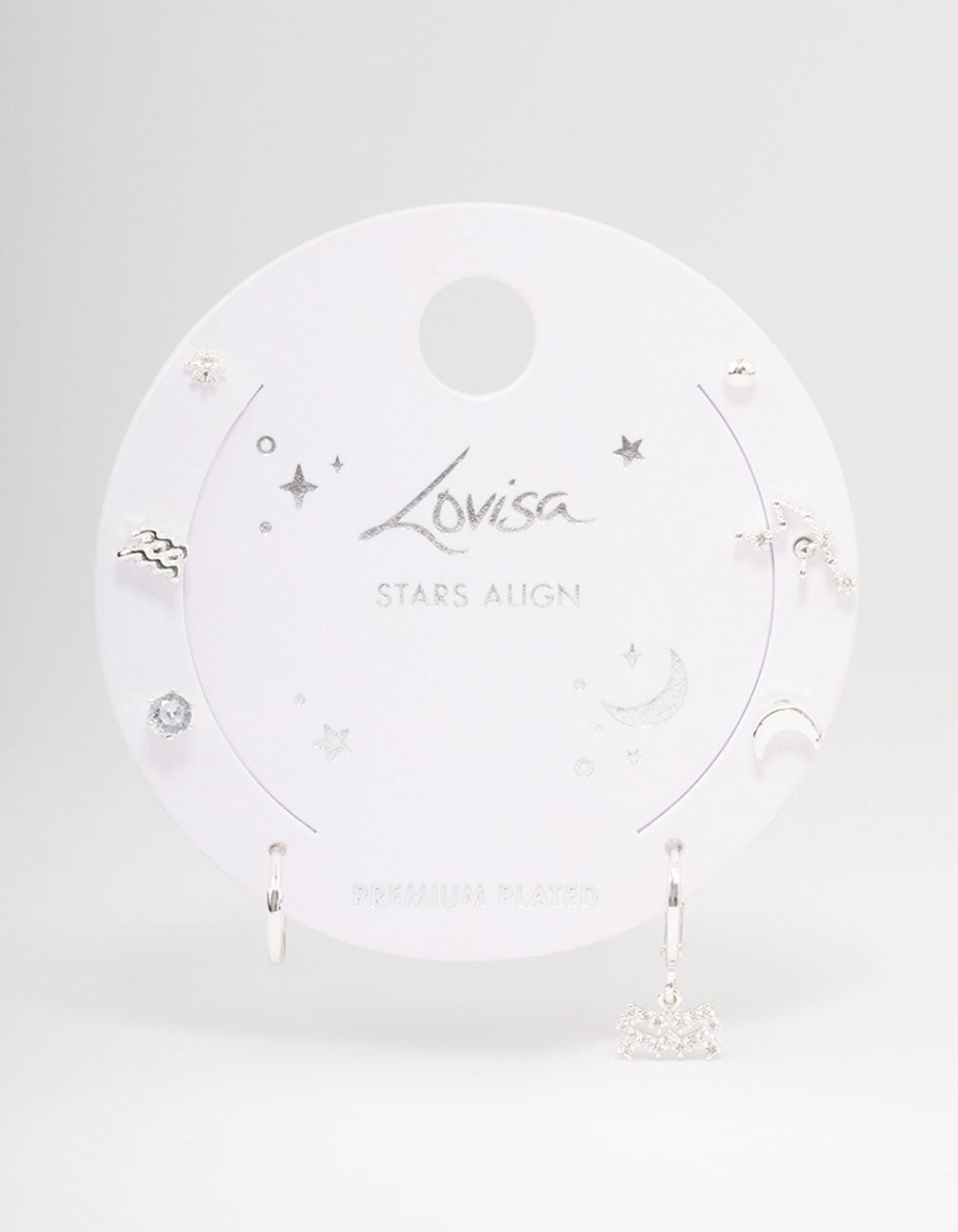 Silver Plated Aquarius Earring Pack